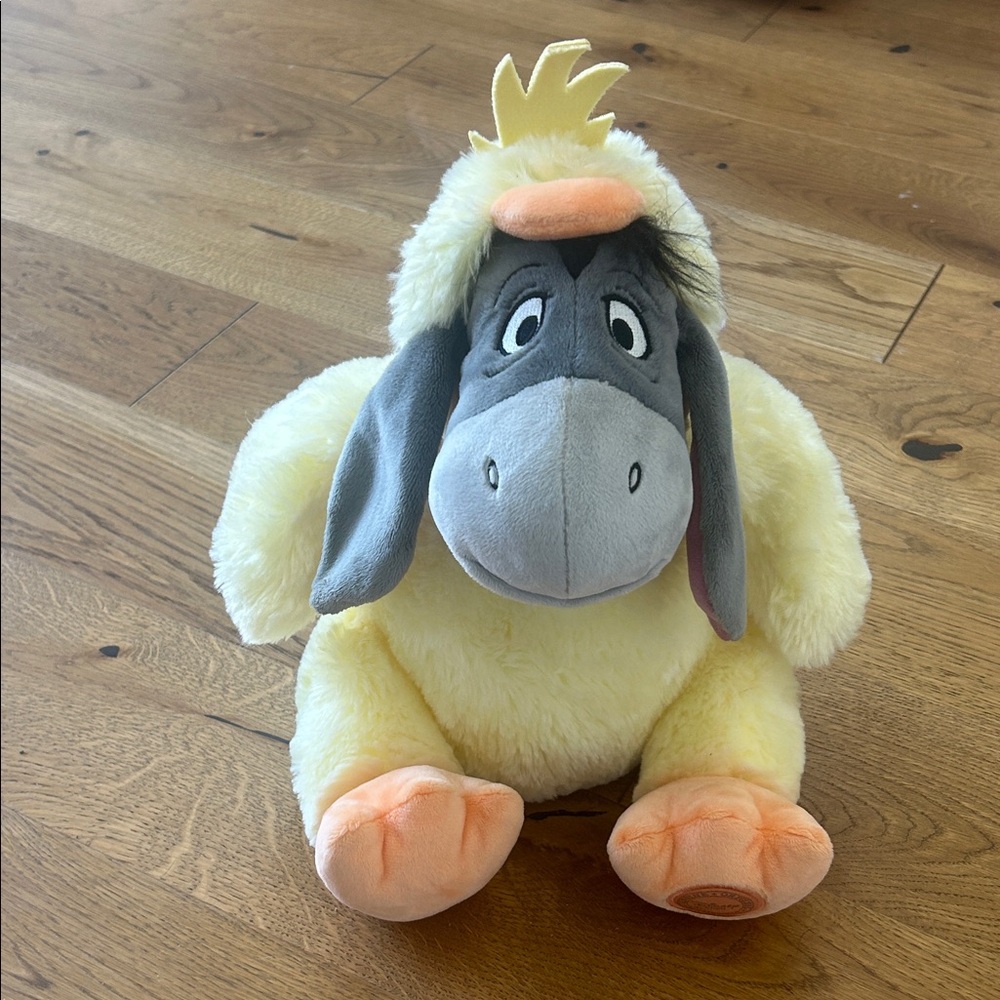 12" Disney Eeyore Plush in Yellow Chick Outfit with Gray Face and Peach Accents - Picture 2 of 10